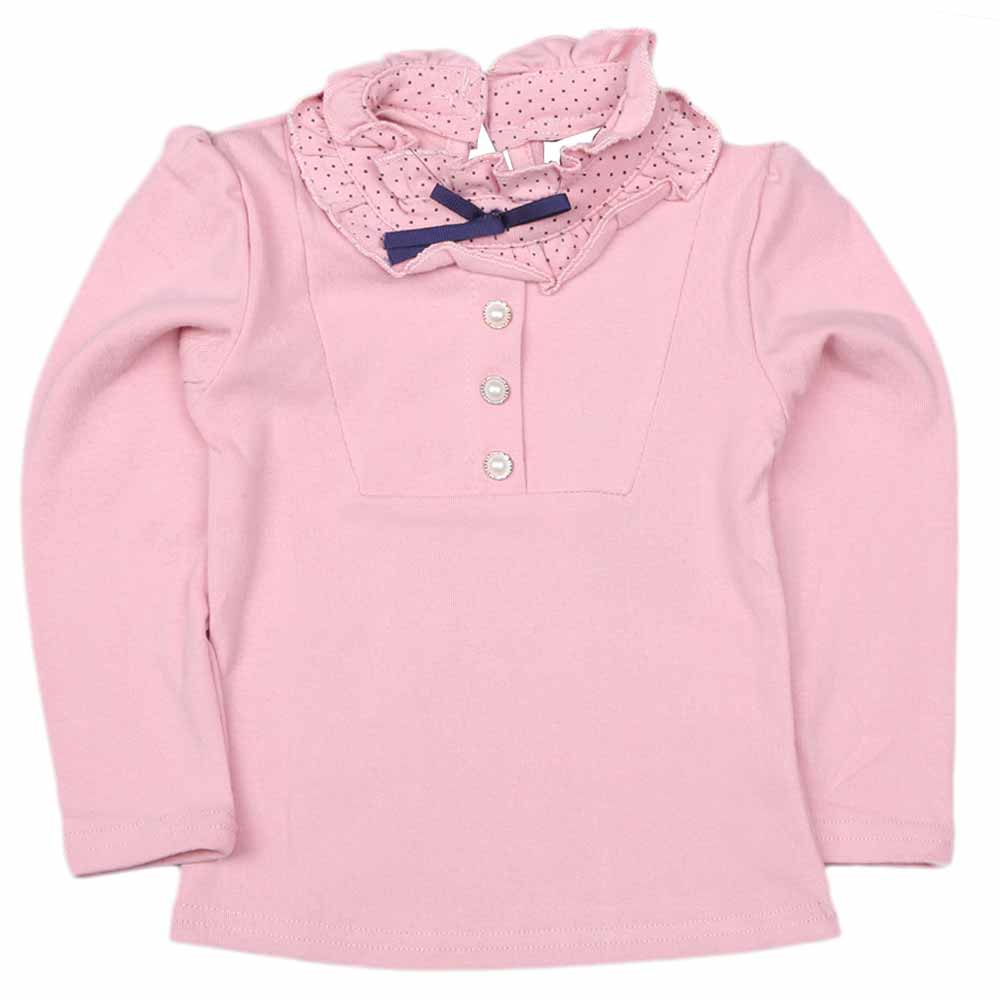 Girls Full Sleeves T Shirt - Peach, Kids, Girls T-Shirts, Chase Value, Chase Value