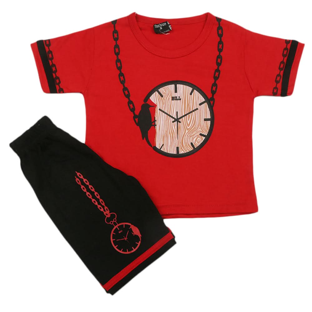 Boys Short Suit - Red, Kids, Boys Sets And Suits, Chase Value, Chase Value