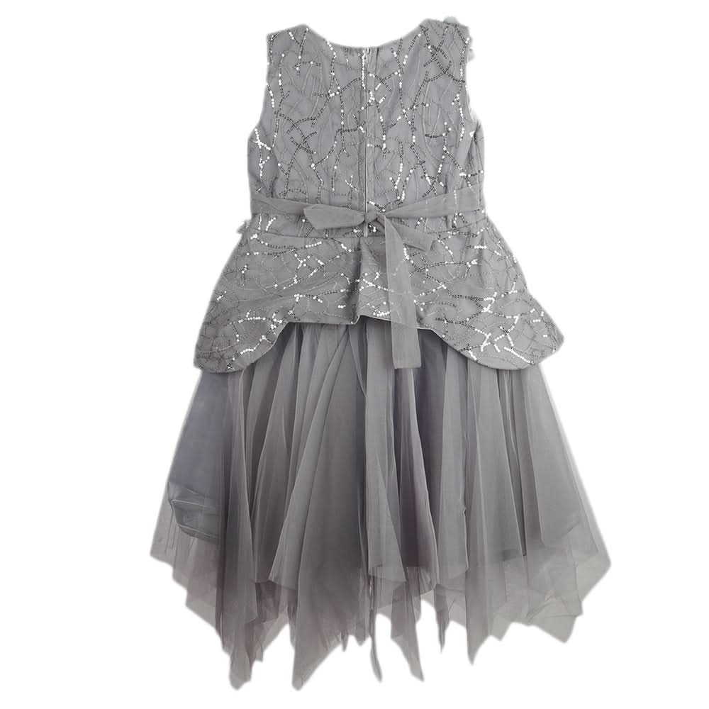Girls Fancy Frock - Grey, Kids, Girls Frocks, Chase Value, Chase Value