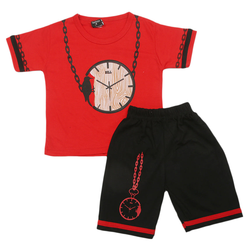 Boys Short Suit - Red, Kids, Boys Sets And Suits, Chase Value, Chase Value