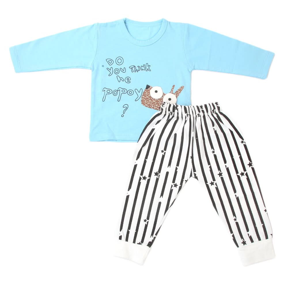Newborn Boys Suit Full Sleeves (01025) - Blue, Kids, NB Boys Sets And Suits, Chase Value, Chase Value
