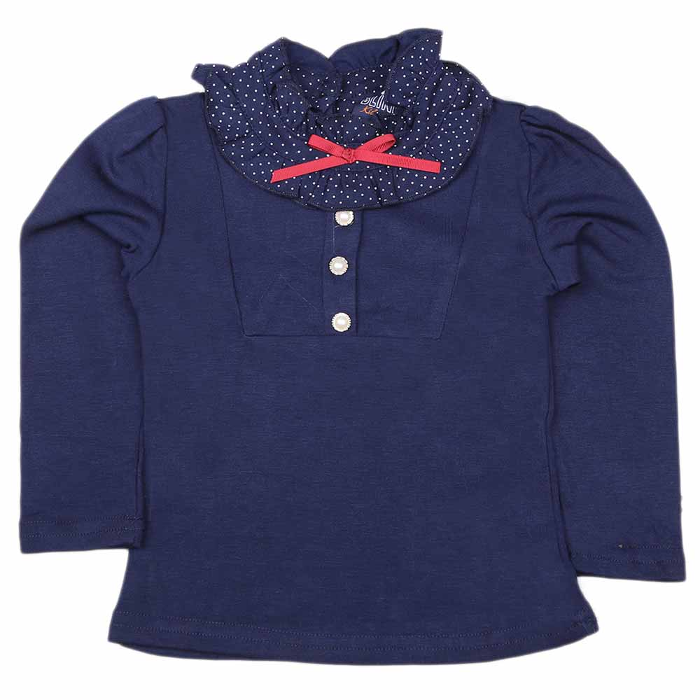 Girls Full Sleeves T Shirt - Navy Blue, Kids, Girls T-Shirts, Chase Value, Chase Value