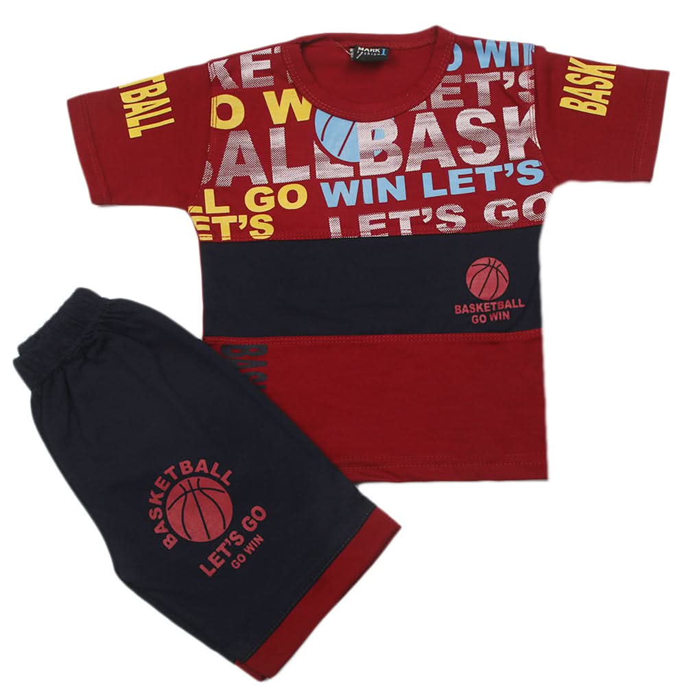 Boys Short Suit - Maroon, Kids, Boys Sets And Suits, Chase Value, Chase Value