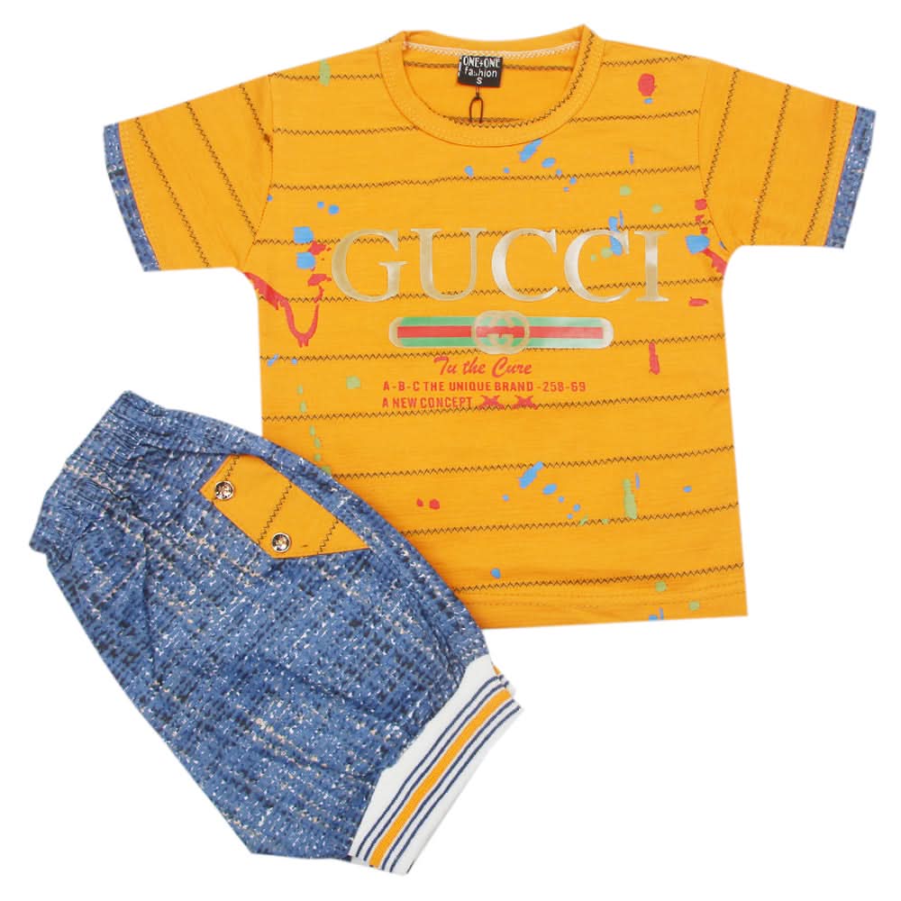 Boys Short Suit - Mustard, Kids, Boys Sets And Suits, Chase Value, Chase Value