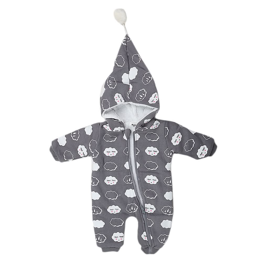 Newborn Boys Full Sleeves Romper - Grey, Kids, New Born Boys Rompers, Chase Value, Chase Value