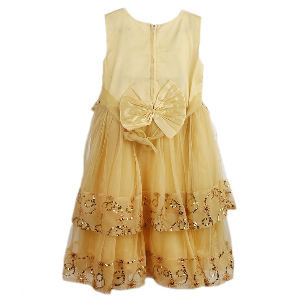Girls Fancy Frock - Golden, Girls Frocks, Chase Value, Chase Value