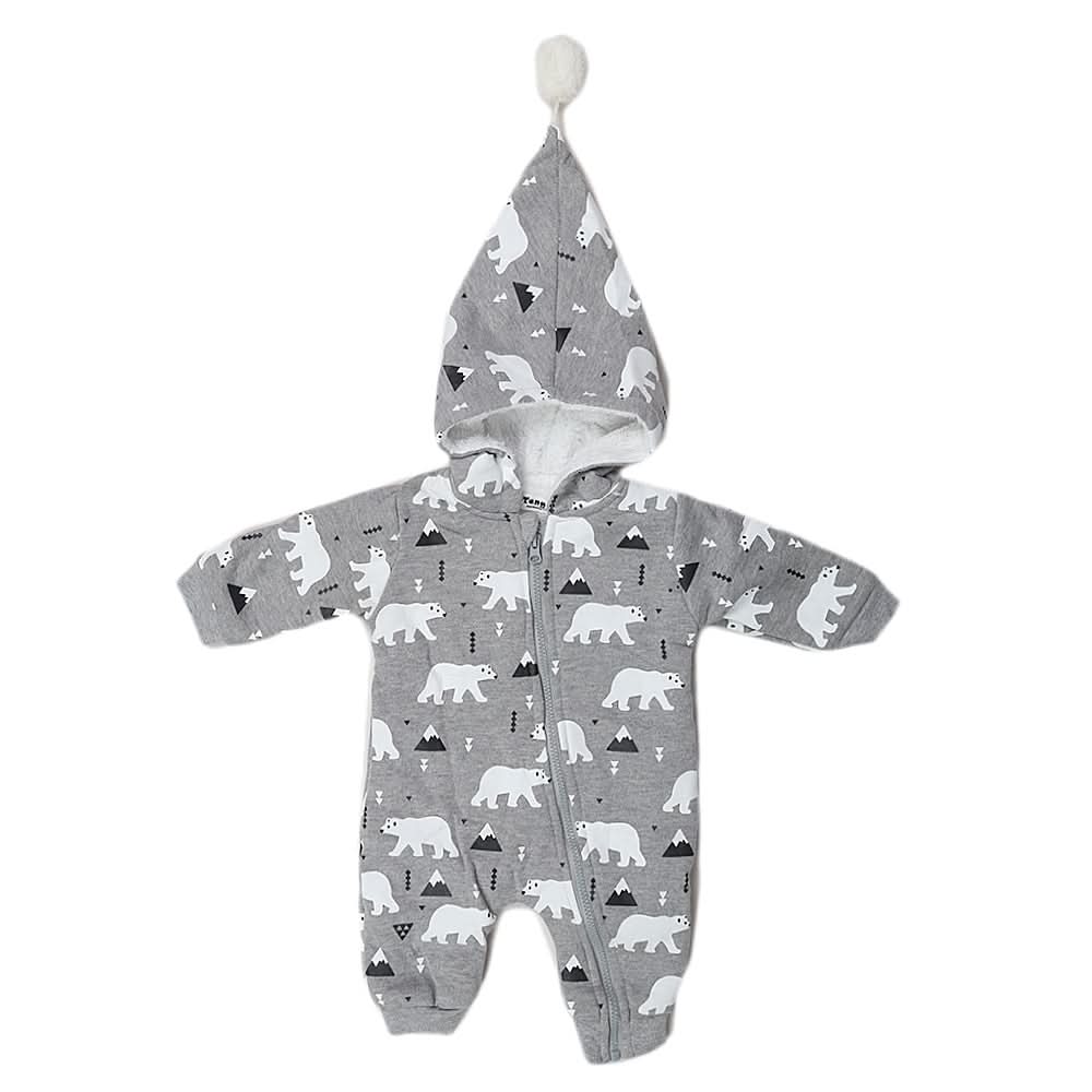 Newborn Boys Full Sleeves Romper - Grey, Kids, New Born Boys Rompers, Chase Value, Chase Value