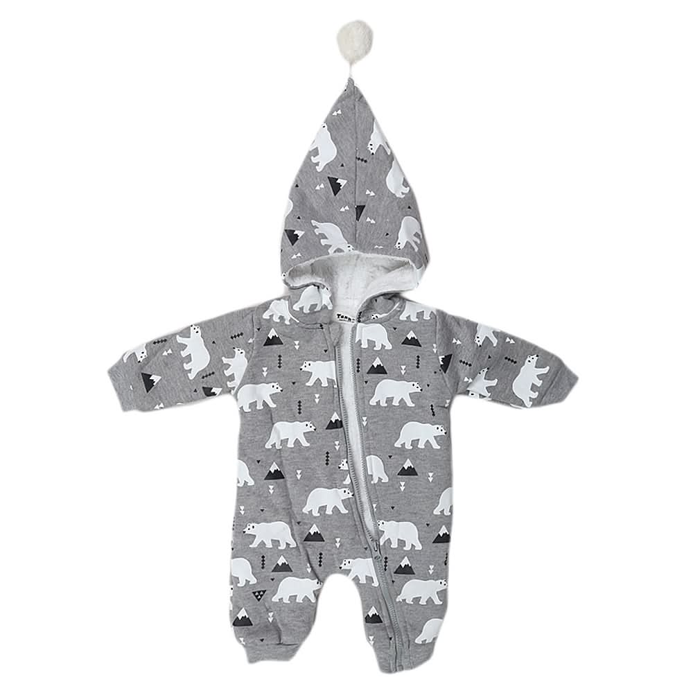 Newborn Boys Full Sleeves Romper - Grey, Kids, New Born Boys Rompers, Chase Value, Chase Value