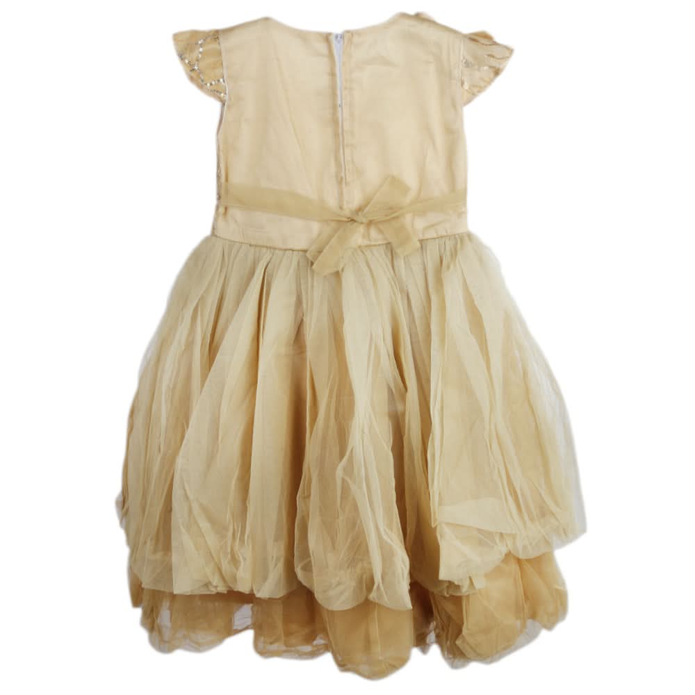 Girls Fancy Frock - Golden, Girls Frocks, Chase Value, Chase Value