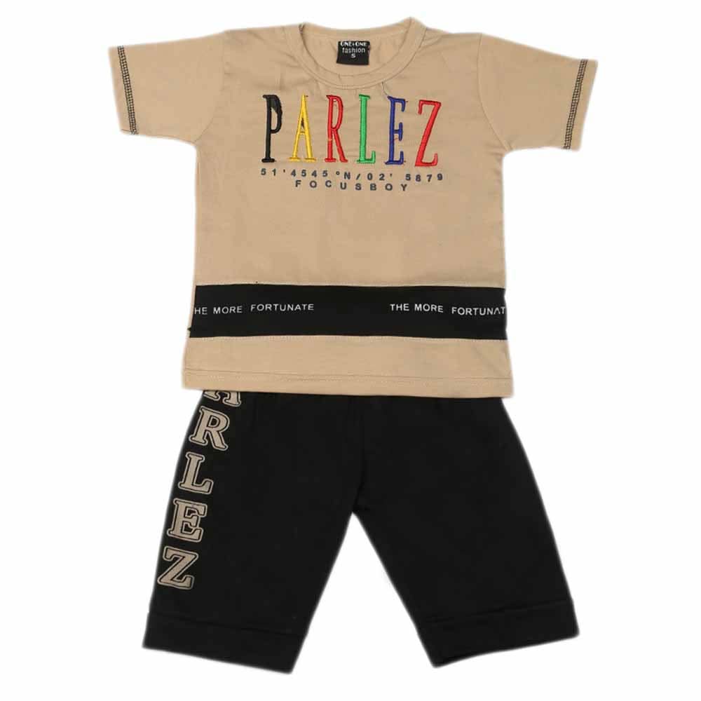 Boys Half Sleeves Suit - Beige, Kids, Boys Sets And Suits, Chase Value, Chase Value