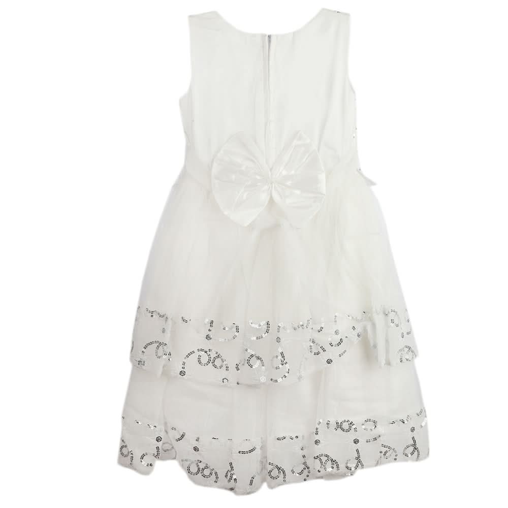 Girls Fancy Frock - White, Girls Frocks, Chase Value, Chase Value