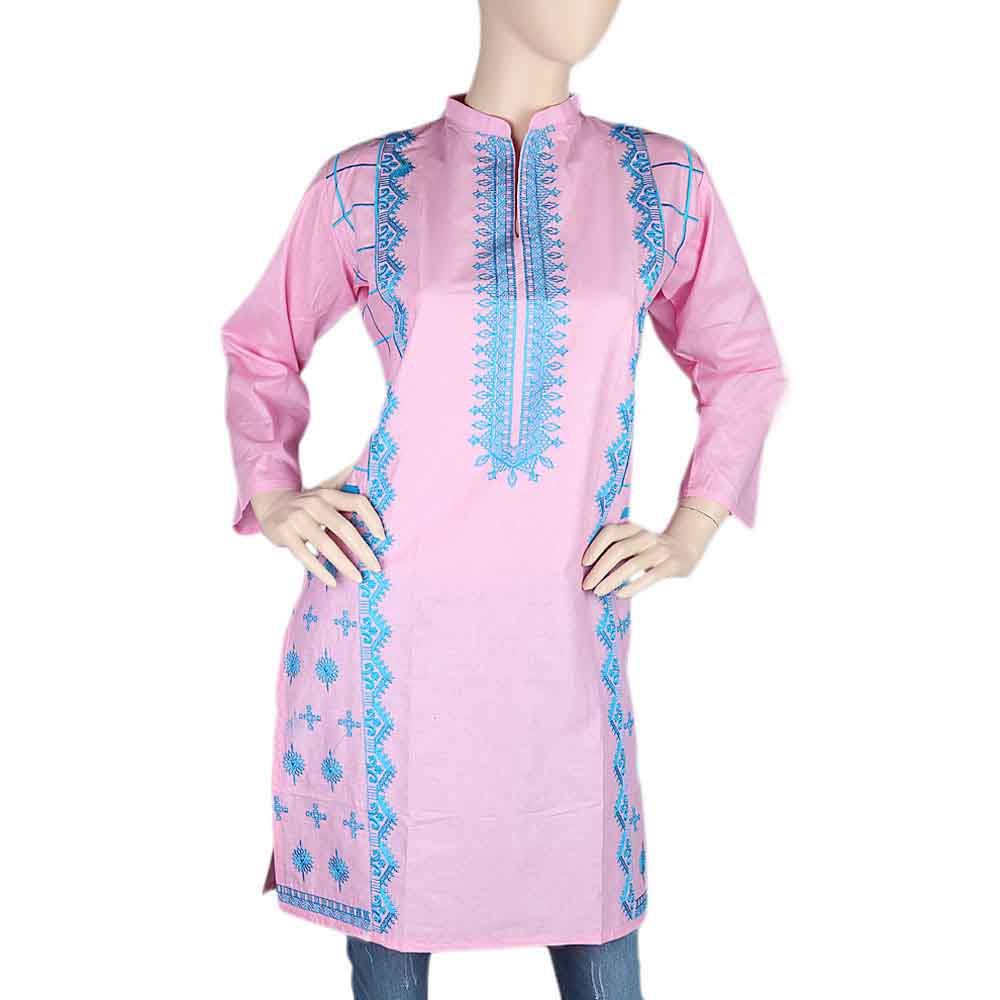 Women's Embroidered Kurti - Pink, Women, Ready Kurtis, Chase Value, Chase Value