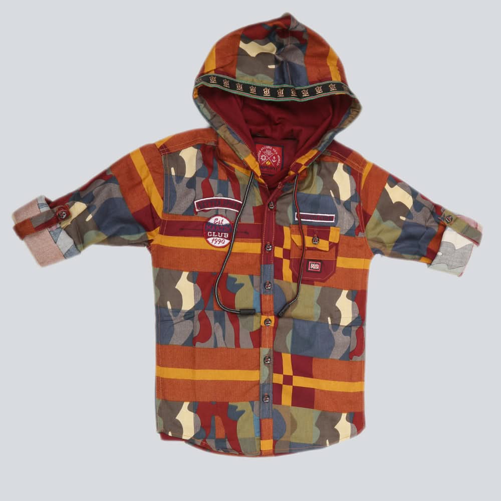 Boys Casual Shirt Full Sleeves 2Pcs Suit - Maroon, Kids, Boys Shirts, Chase Value, Chase Value