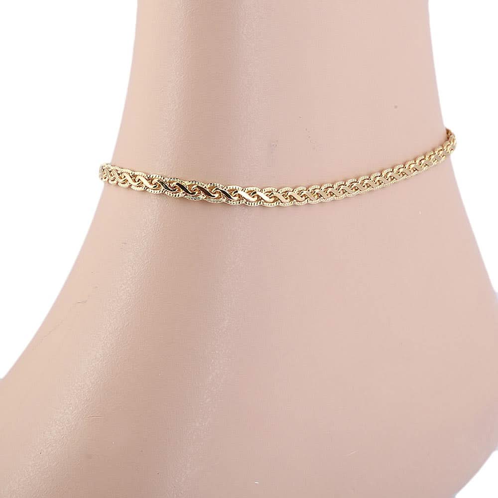 Women's Anklet - Golden, Women, Foot Jewellery, Chase Value, Chase Value
