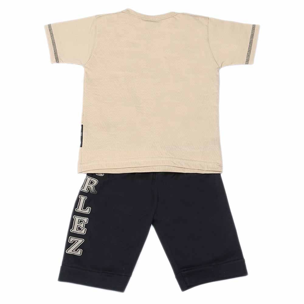 Boys Half Sleeves Suit - Beige, Kids, Boys Sets And Suits, Chase Value, Chase Value