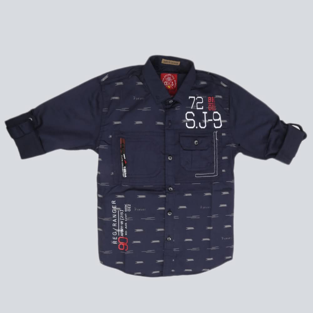 Boys Casual Shirt Full Sleeves - Nay Blue, Kids, Boys Shirts, Chase Value, Chase Value