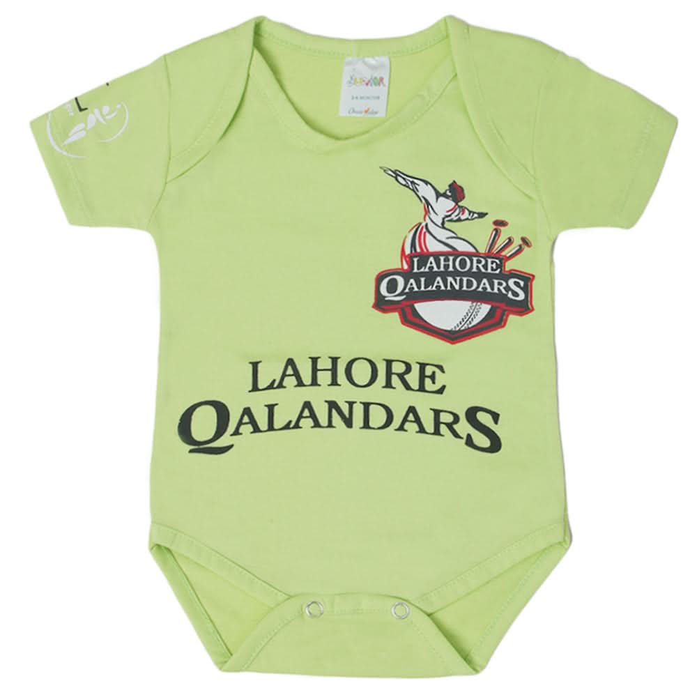 Newborn Lahore Qalandars Half Sleeves Romper - Green, Kids, New Born Boys Rompers, Kids, New Born Girls Rompers, Chase Value, Chase Value