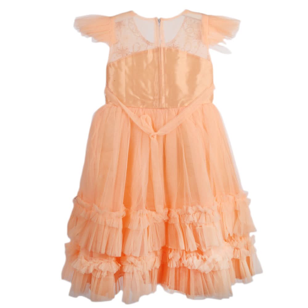Girls Fancy Frock - Peach, Girls Frocks, Chase Value, Chase Value