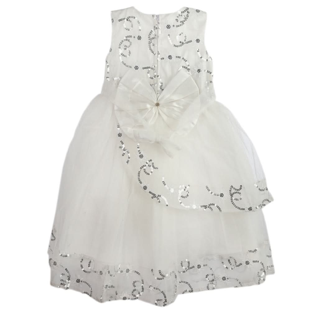Girls Fancy Frock - White, Girls Frocks, Chase Value, Chase Value