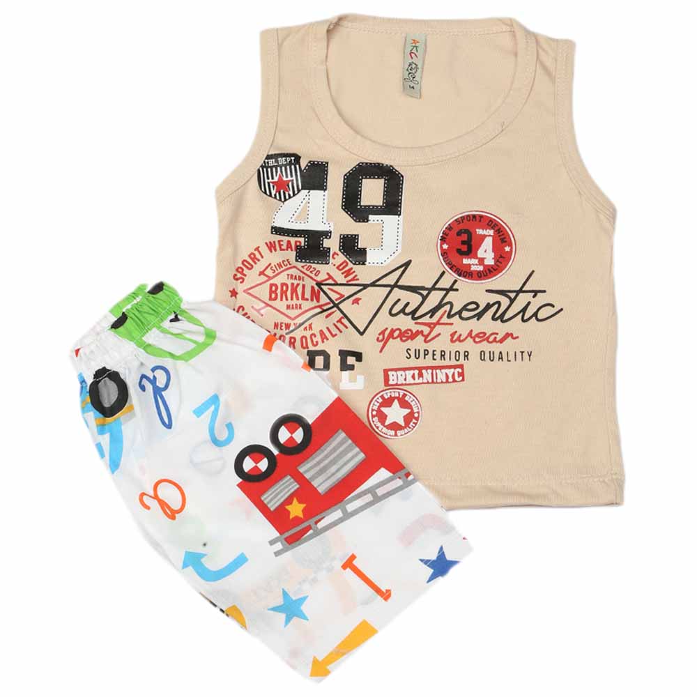 Boys Sando Suit - Beige, Kids, Boys Sets And Suits, Chase Value, Chase Value