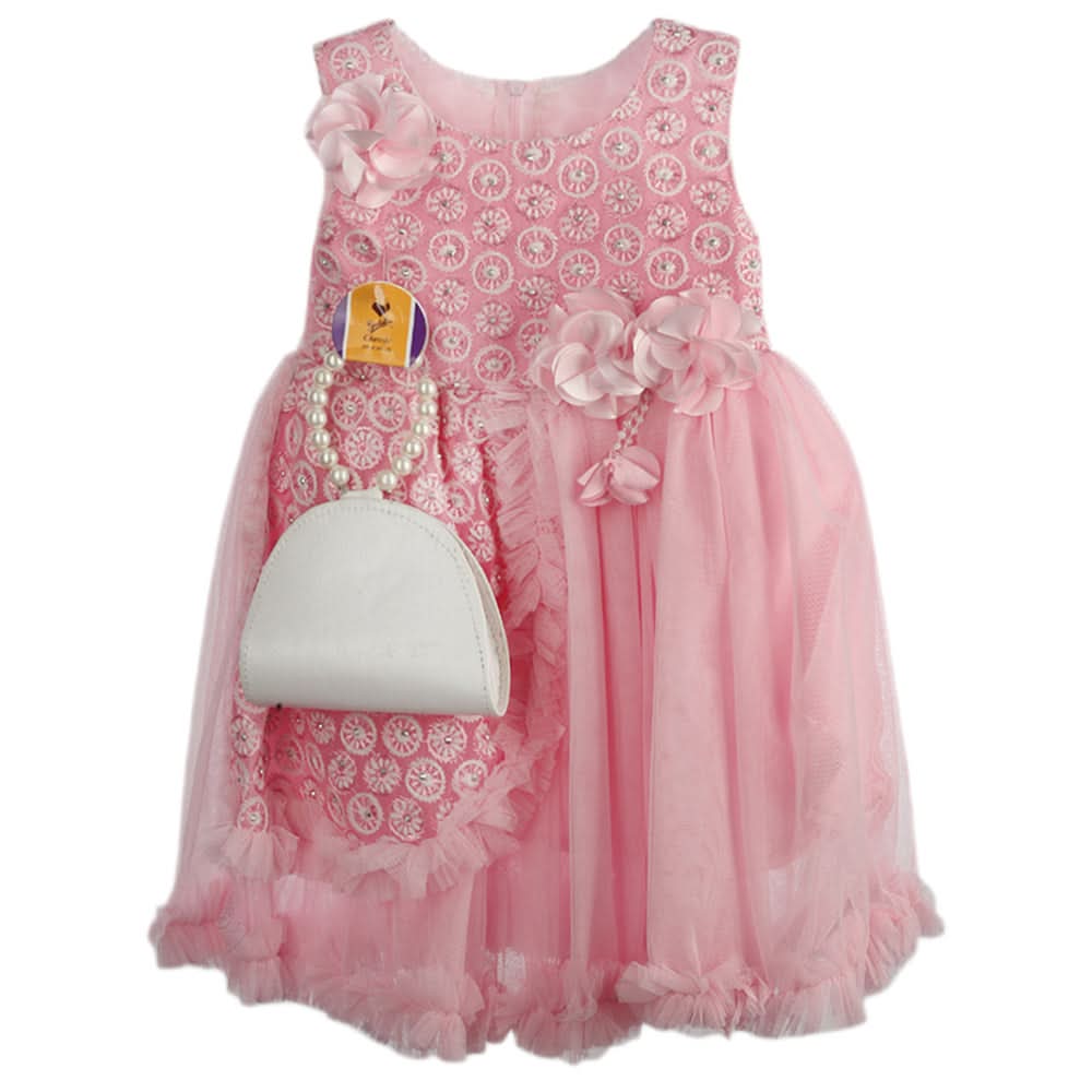 Girls Fancy Frock - Light Pink, Kids, Girls Frocks, Chase Value, Chase Value