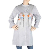 Women's Embroidered Kurti With Front Button - White, Women's Fashion, Chase Value, Chase Value