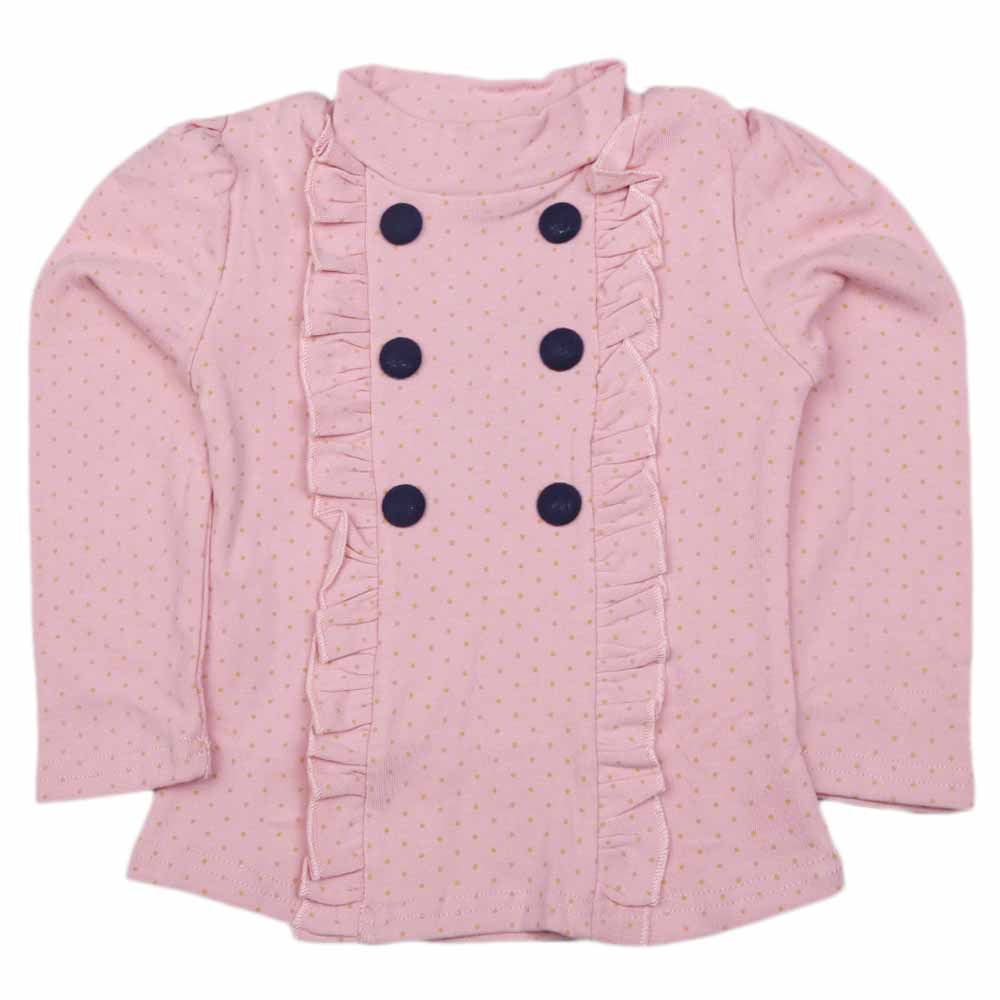 Girls Full Sleeves T Shirt - Peach, Kids, Girls T-Shirts, Chase Value, Chase Value