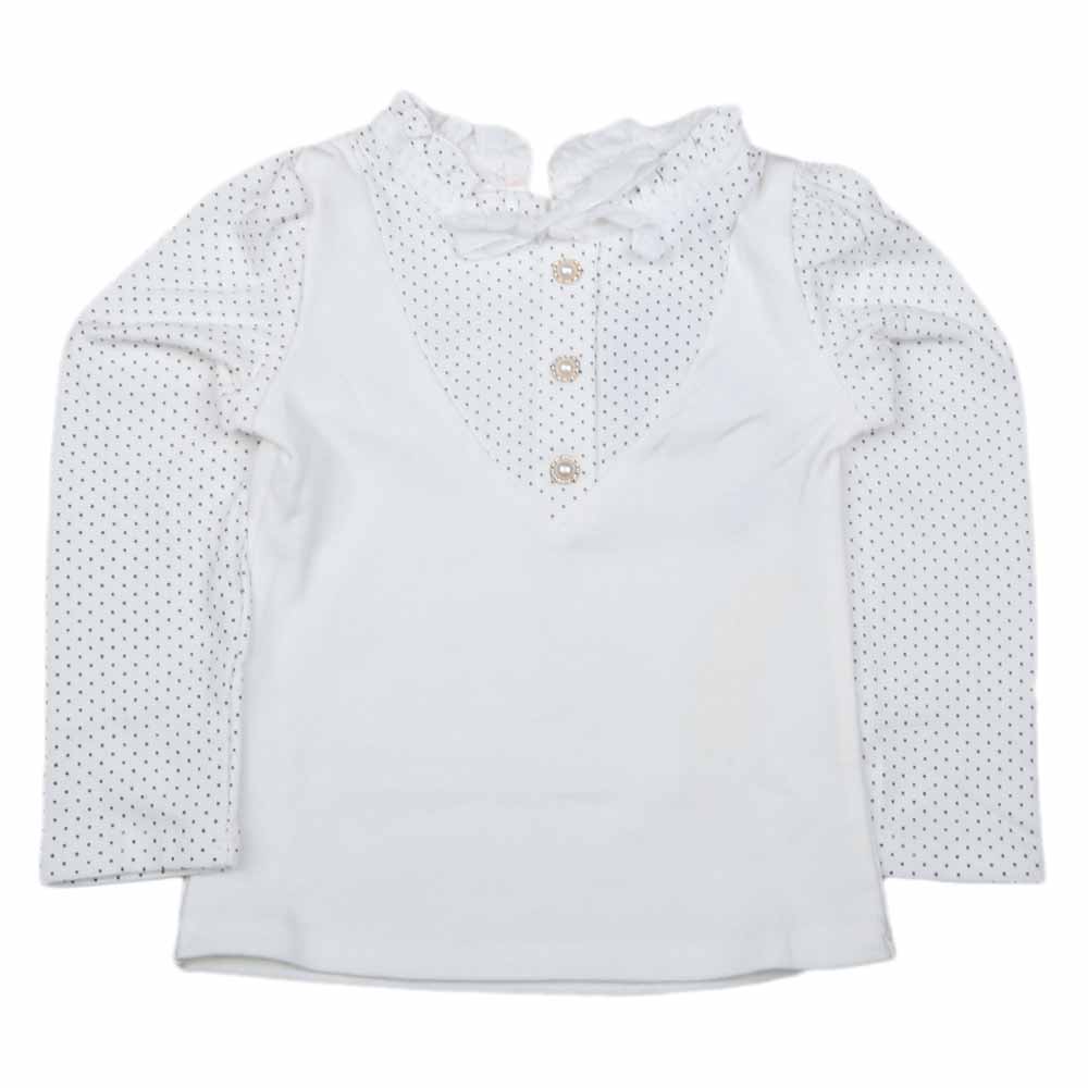 Girls Full Sleeves T Shirt - White, Kids, Girls T-Shirts, Chase Value, Chase Value