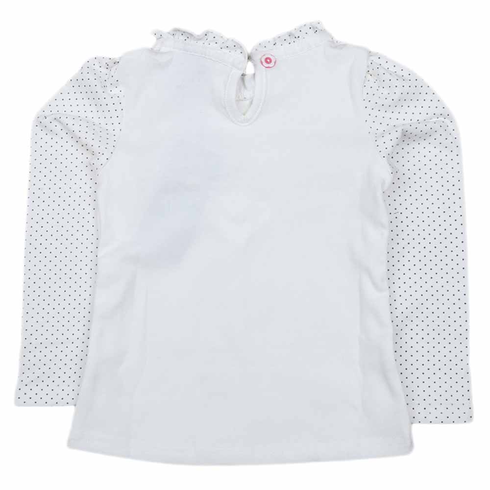Girls Full Sleeves T Shirt - White, Kids, Girls T-Shirts, Chase Value, Chase Value
