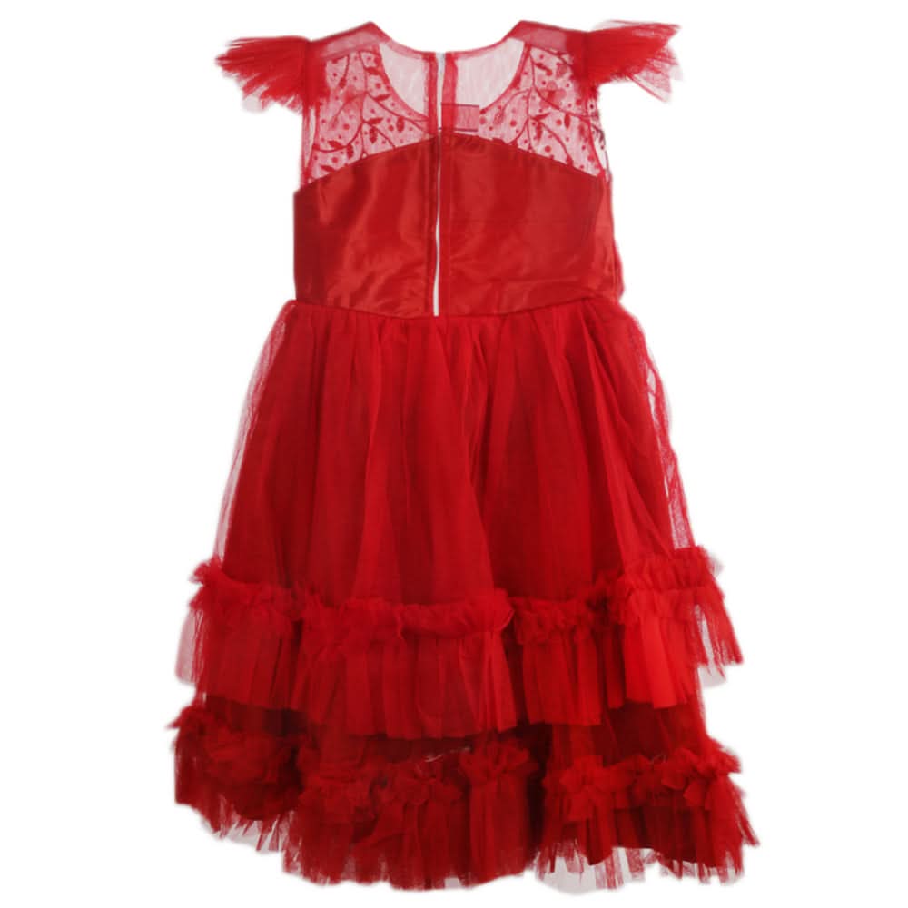 Girls Fancy Frock - Red, Girls Frocks, Chase Value, Chase Value