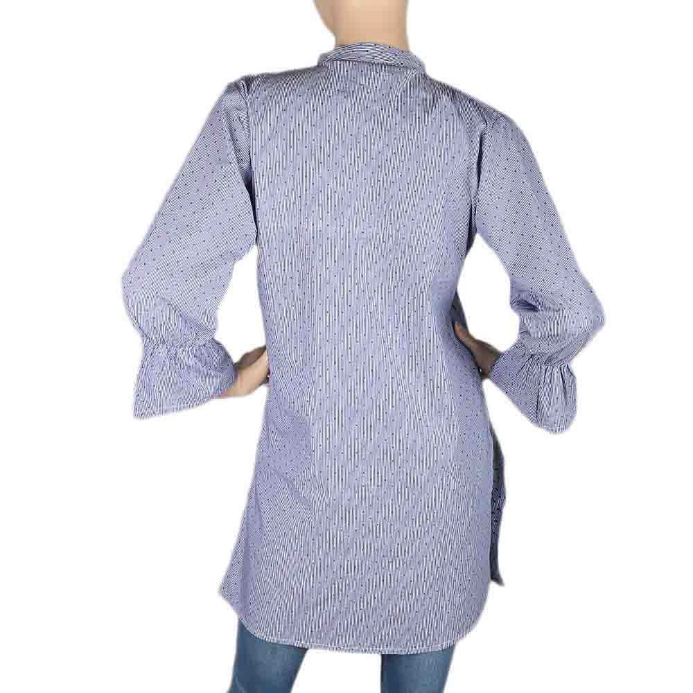 Women's Embroidered Kurti With Front Button - Blue, Women's Fashion, Chase Value, Chase Value