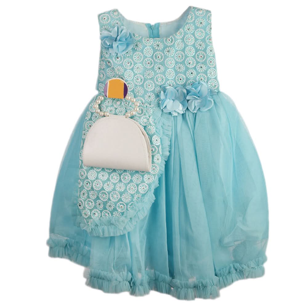 Girls Fancy Frock - Sky Blue, Kids, Girls Frocks, Chase Value, Chase Value