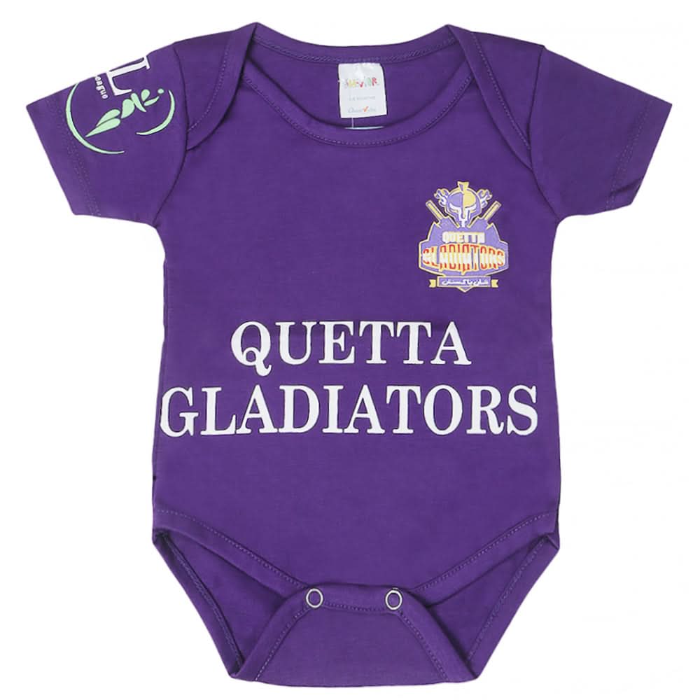 Newborn Quetta Gladiators Half Sleeves Romper - Purple, Kids, New Born Boys Rompers, Kids, New Born Girls Rompers, Chase Value, Chase Value
