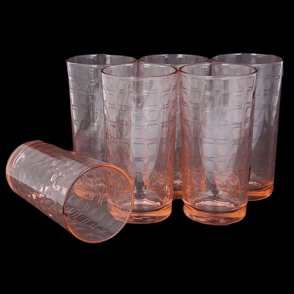 Steps Pink Glass 6 Pcs - Pink, Home & Lifestyle, Glassware & Drinkware, Chase Value, Chase Value