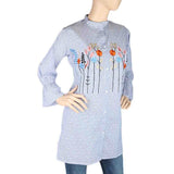 Women's Embroidered Kurti With Front Button - Light Blue, Women's Fashion, Chase Value, Chase Value