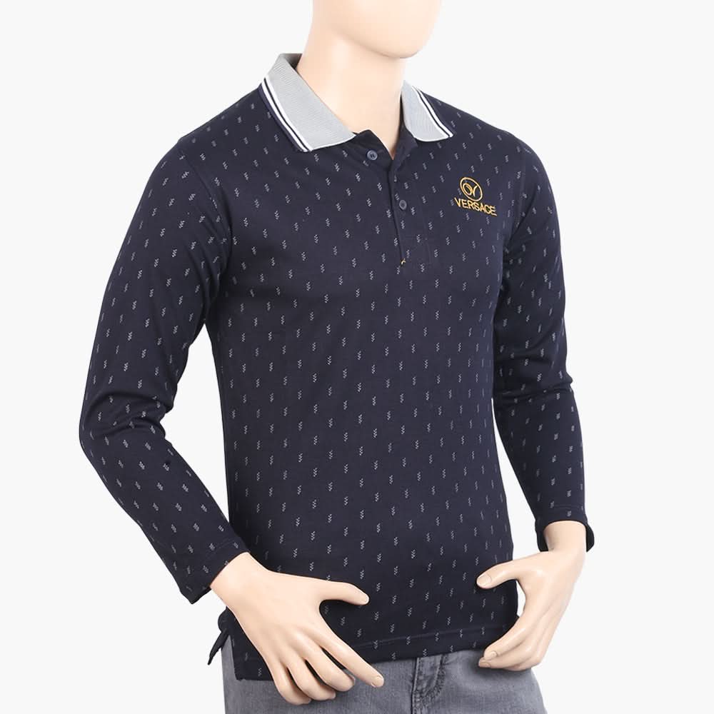 Men's Full Sleeves T-Shirt - Navy Blue, Men's T-Shirts & Polos, Chase Value, Chase Value