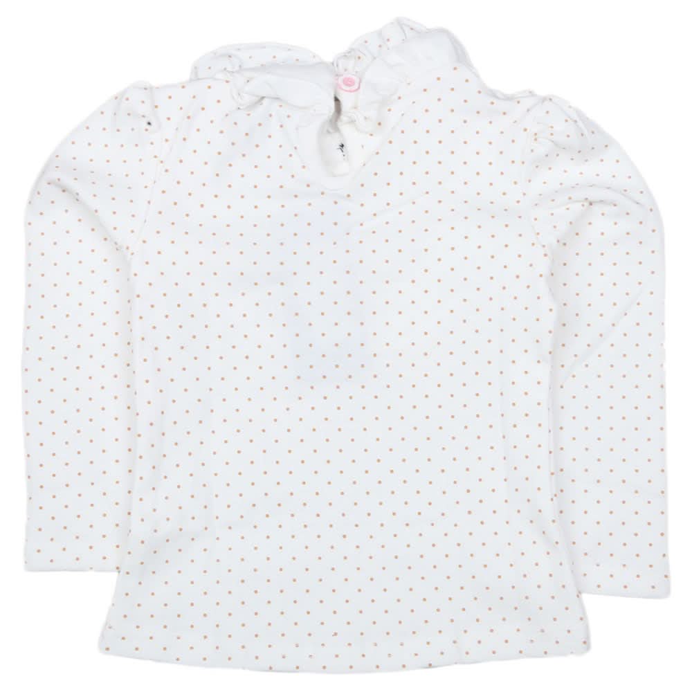 Girls Full Sleeves T Shirt - White, Kids, Girls T-Shirts, Chase Value, Chase Value