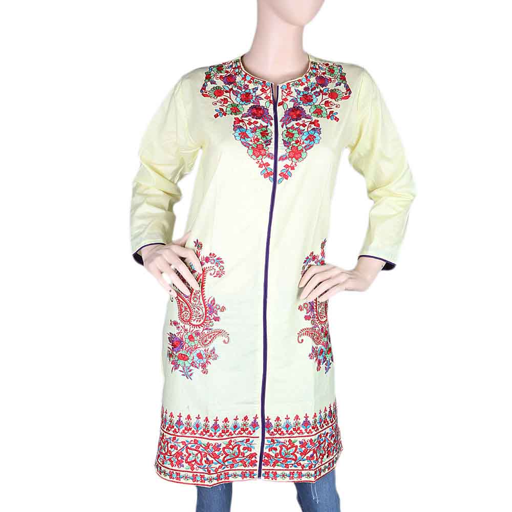 Women's Embroidered Kurti - Yellow, Women, Ready Kurtis, Chase Value, Chase Value