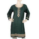 Women's Embroidered Kurti - Dark Green, Women, Ready Kurtis, Chase Value, Chase Value