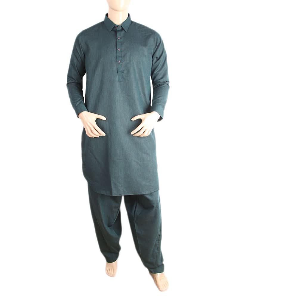 Men's Mashriq Slim Fit Kameez Shalwar - Turquoise, Men, Shalwar Kameez, Chase Value, Chase Value