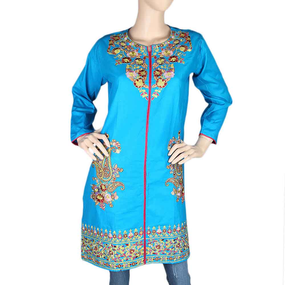 Women's Embroidered Kurti - Blue, Women's Fashion, Chase Value, Chase Value
