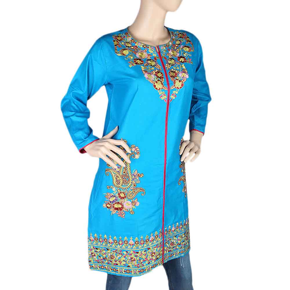 Women's Embroidered Kurti - Blue, Women's Fashion, Chase Value, Chase Value