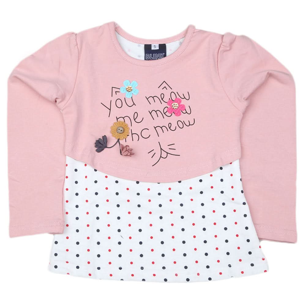 Girls Full Sleeves T Shirt 2 Pcs - Peach, Kids, Girls T-Shirts, Chase Value, Chase Value