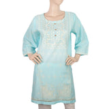 Women's Embroidered Kurti - Sky Blue, Women, Ready Kurtis, Chase Value, Chase Value