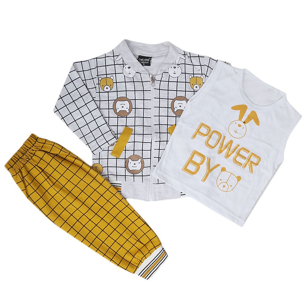 Boys Full Sleeves 3Pcs Suit 1918 - Mustard, Kids, Boys Sets And Suits, Chase Value, Chase Value