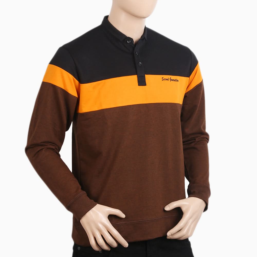 Men's Polo Sweat Shirt - Brown, Men's Sweater & Sweat Shirts, Chase Value, Chase Value