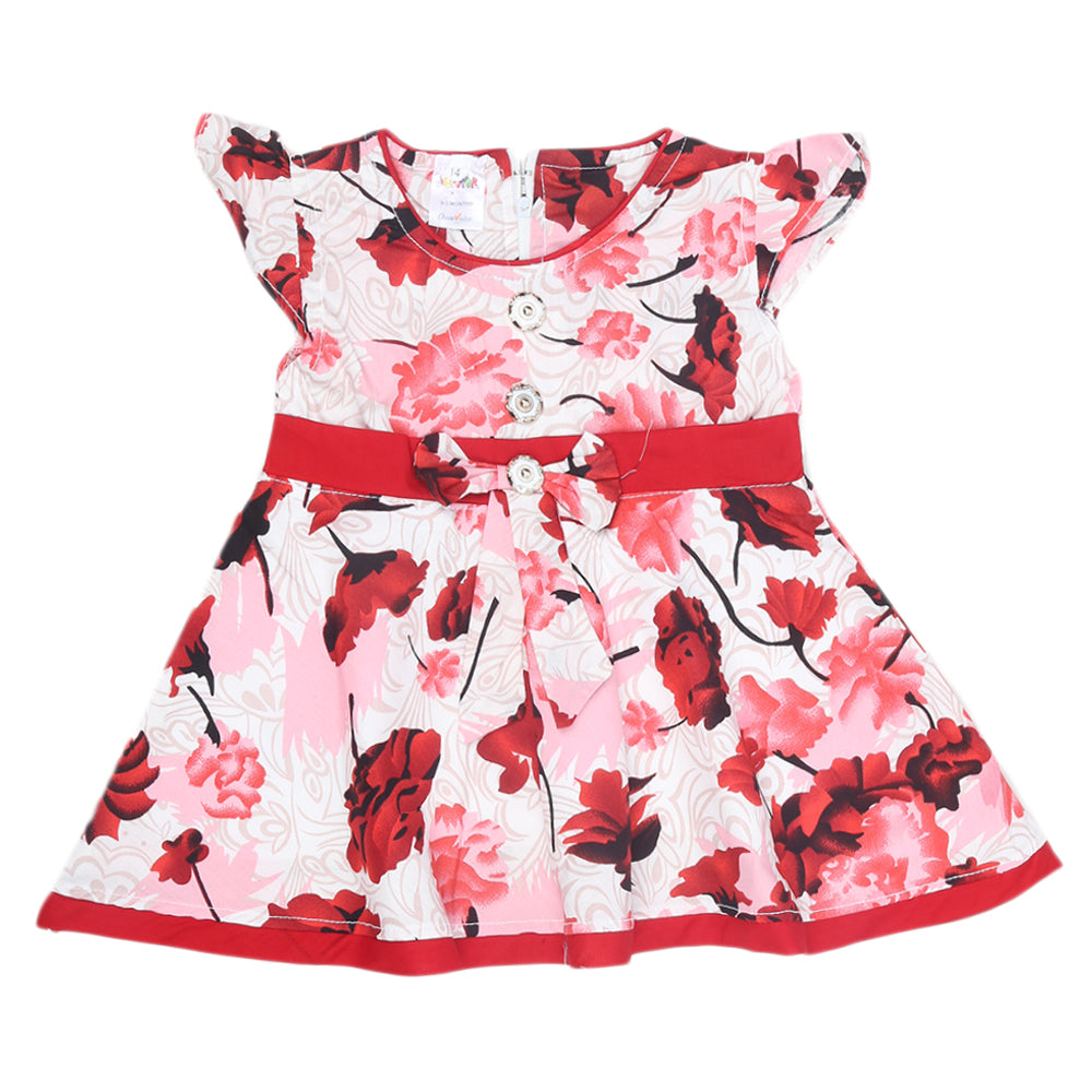 Newborn Girls Frock - Red, Kids, Newborn Girls Frocks, Chase Value, Chase Value