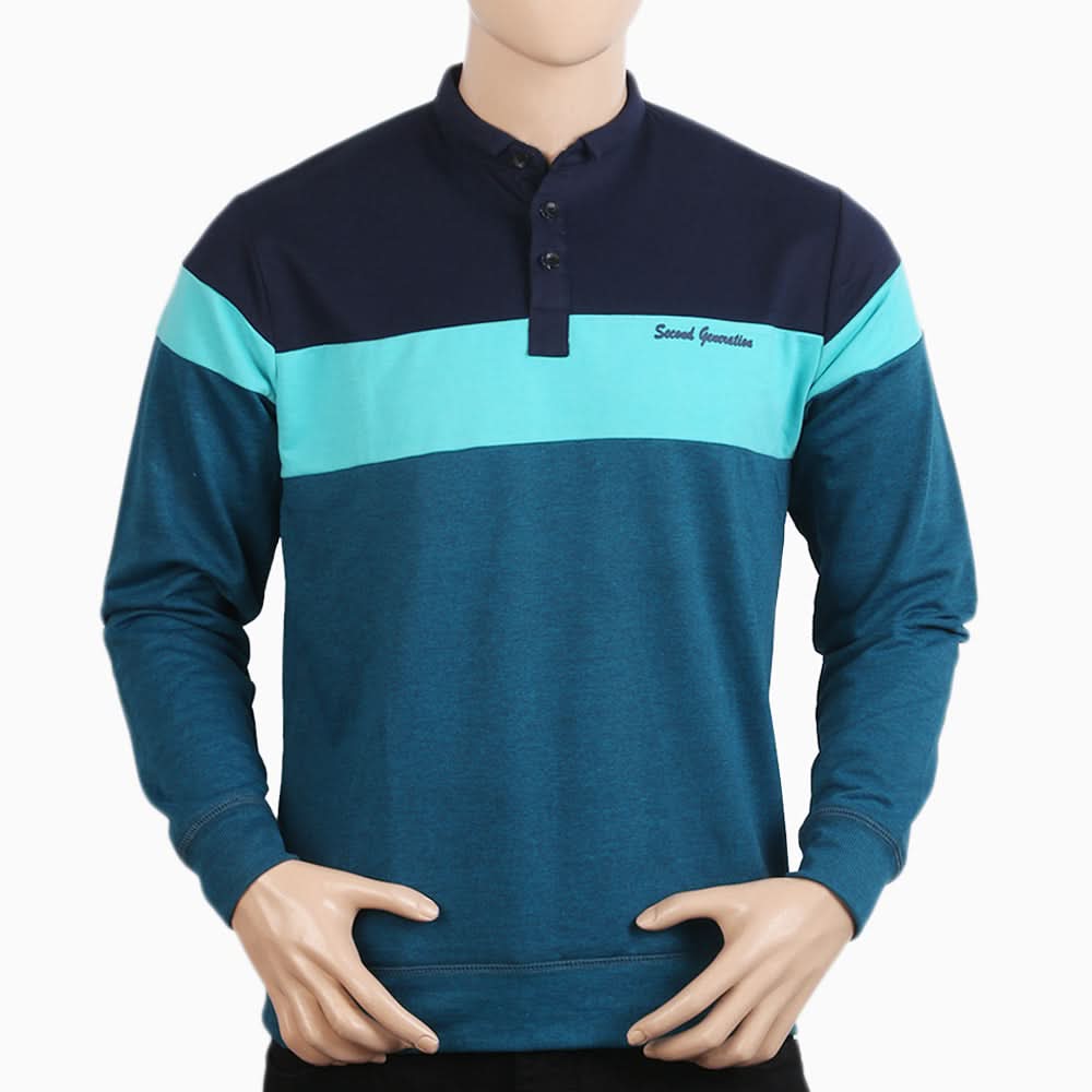Men's Polo Sweat Shirt - Steel Green, Men's Sweater & Sweat Shirts, Chase Value, Chase Value