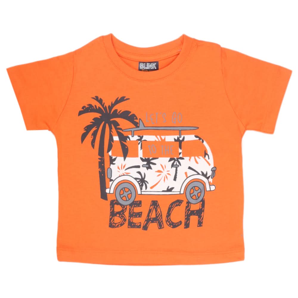 Boys Half Sleeves Printed T-Shirt - Orange, Kids, Boys T-Shirts, Chase Value, Chase Value