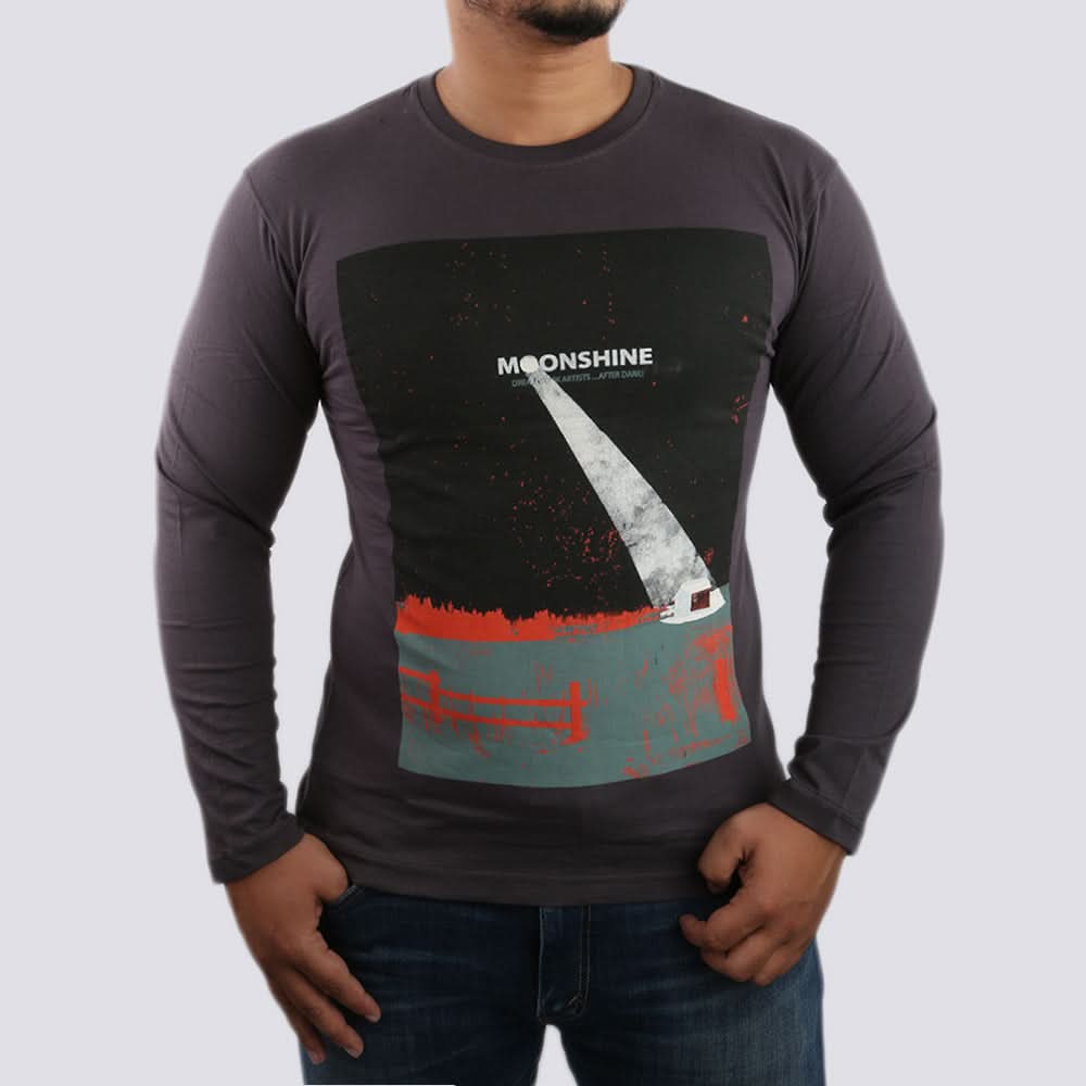 Men's Full Sleeves T Shirt - Dark Grey, Mens T-Shirts, Chase Value, Chase Value